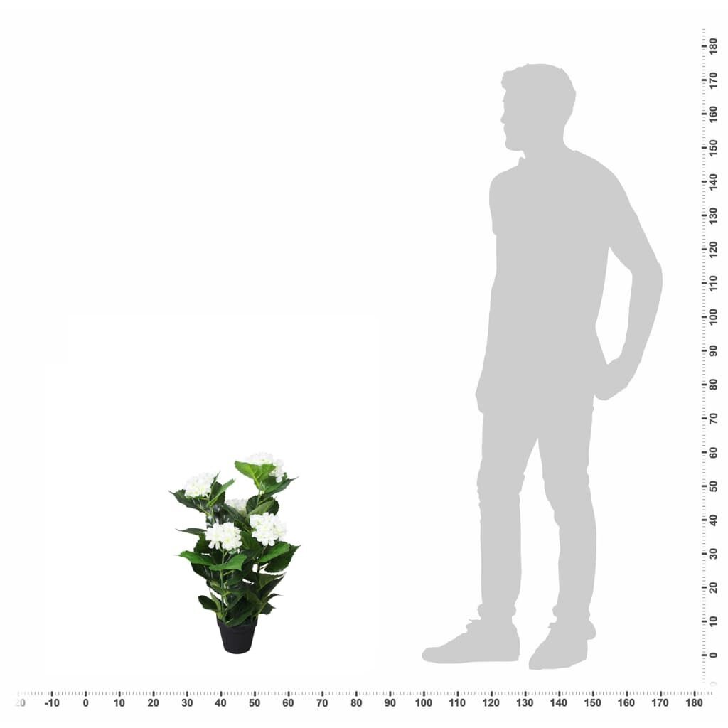 Kunst Hortensia Plant Wit 60cm + Pot -35%! (Lichte Verpakkingsschade)