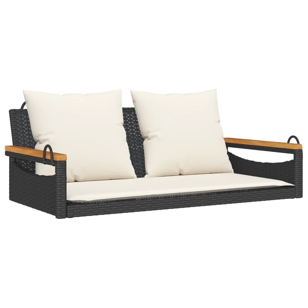 Schommelbank vidaXL Zwart Rattan met Kussens -35%!