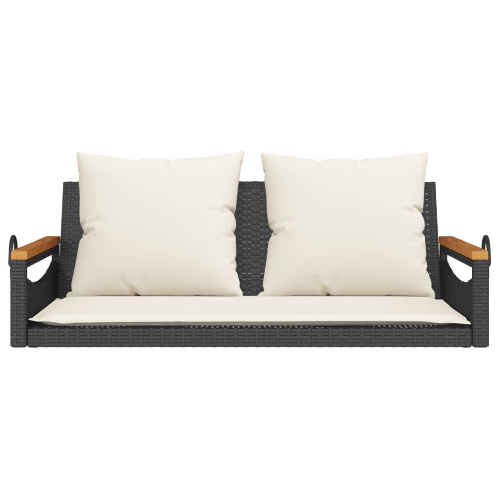 Schommelbank vidaXL Zwart Rattan met Kussens -35%!