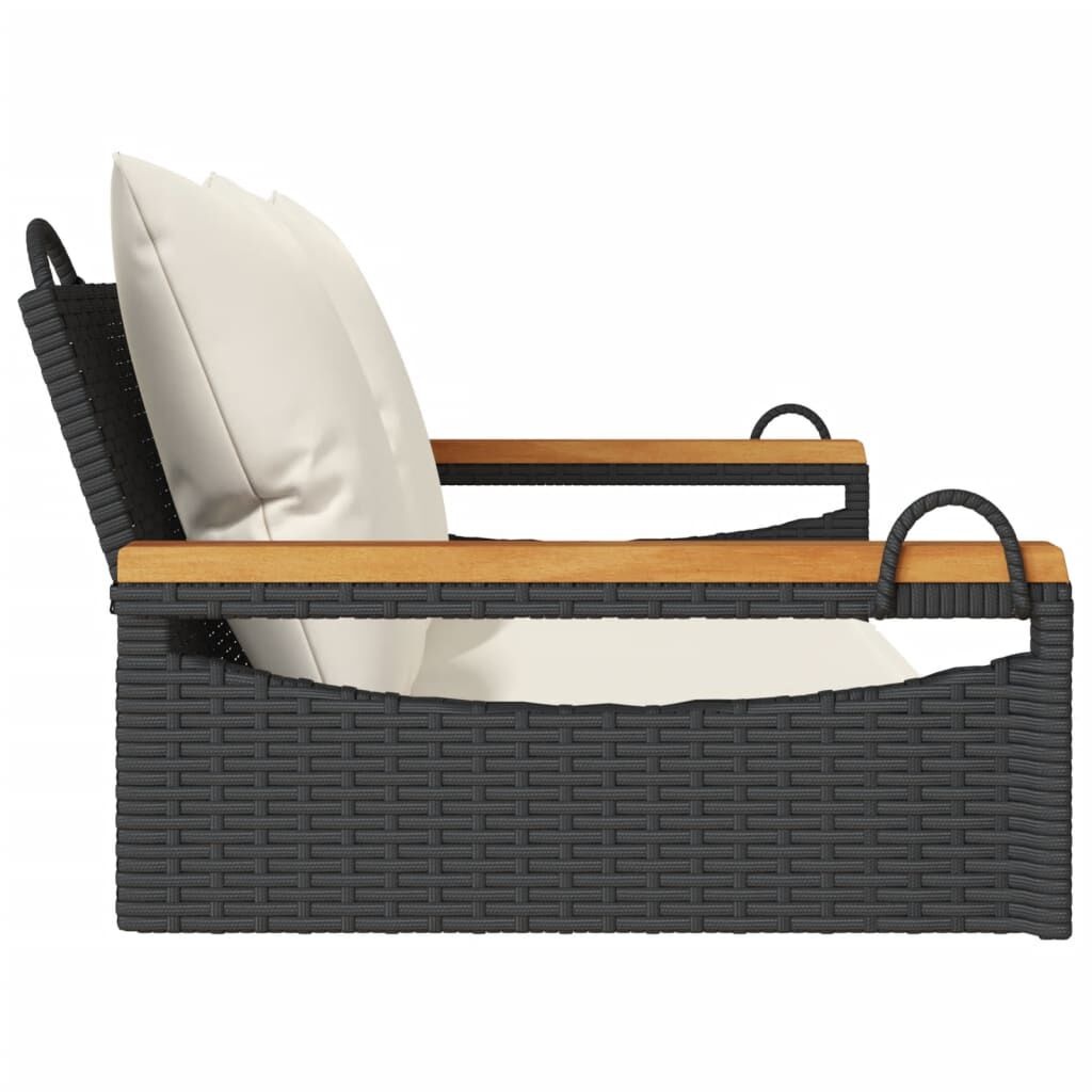 Schommelbank vidaXL Zwart Rattan met Kussens -35%!