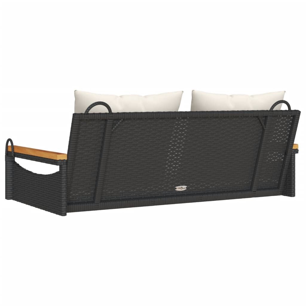 Schommelbank vidaXL Zwart Rattan met Kussens -35%!