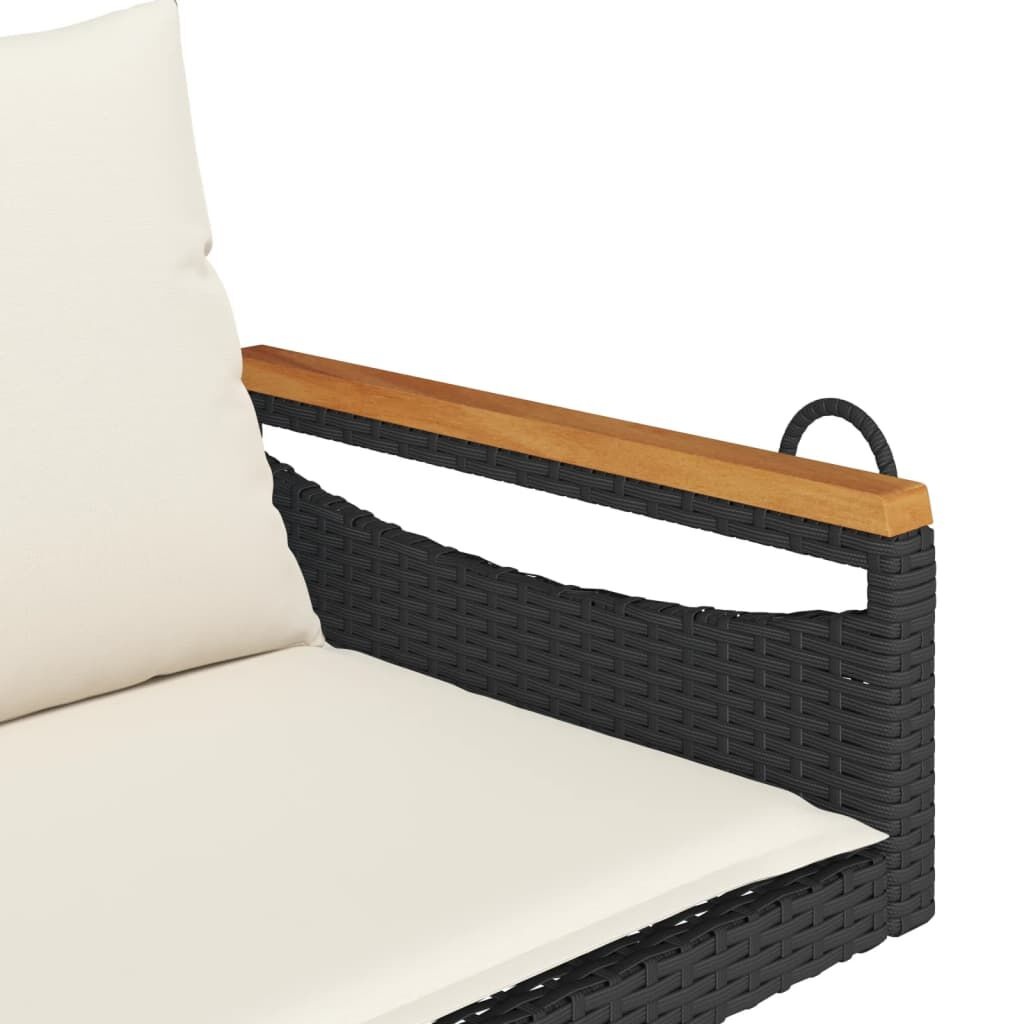Schommelbank vidaXL Zwart Rattan met Kussens -35%!