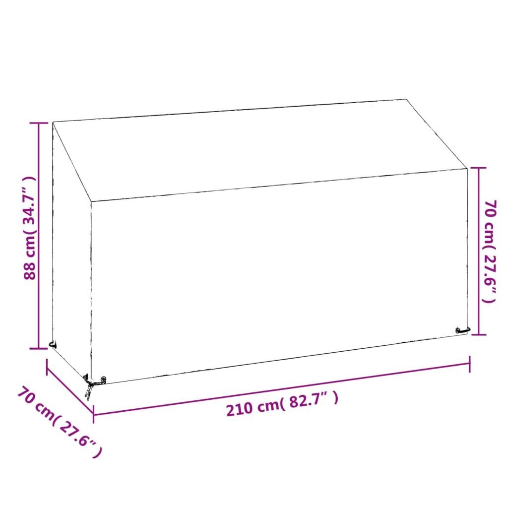 Tuinbankhoes 210cm - vidaXL - Zwart - 35% Korting!