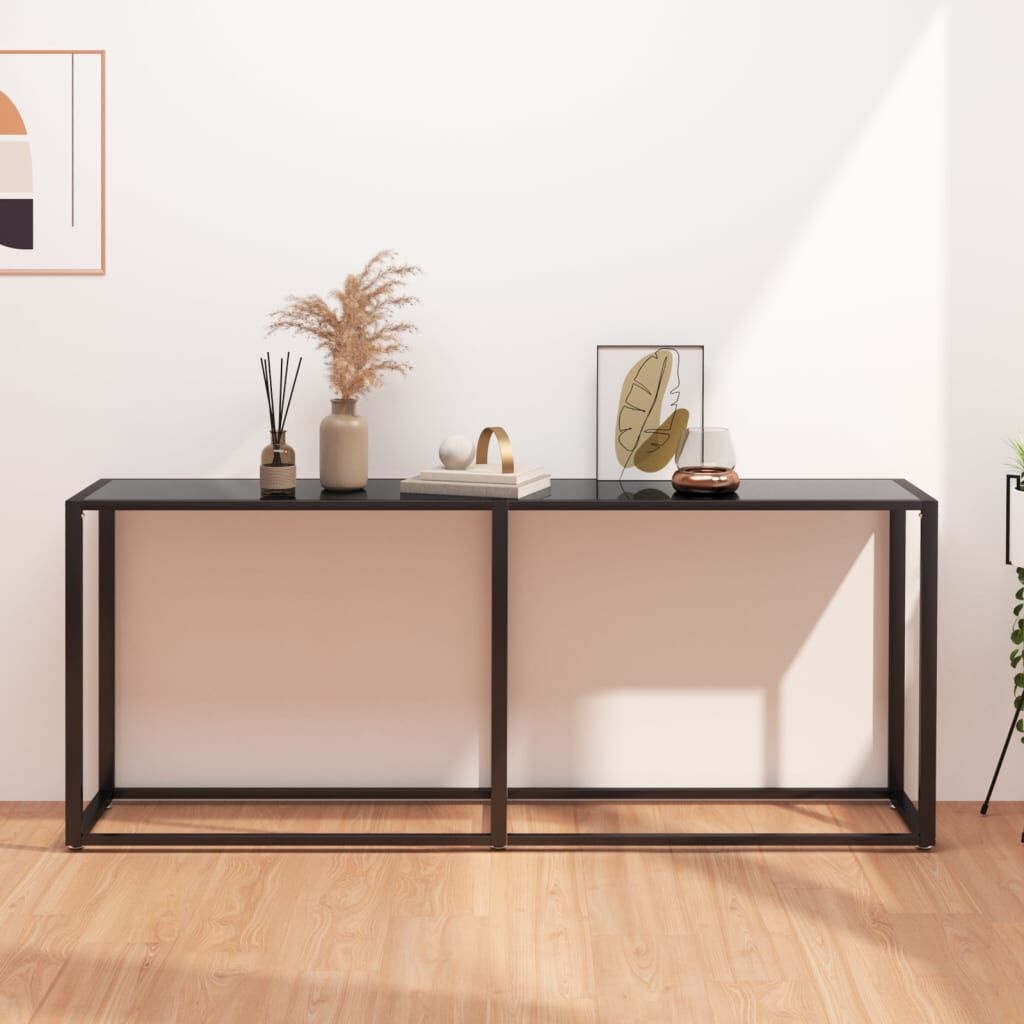 vidaXL Wandtafel Zwart Glas 180cm - Krasjes, TOPDEAL -55%