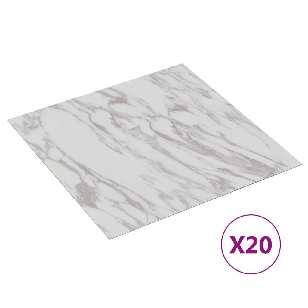 vidaXL PVC Vloerplanken Wit Marmer - 1.86m² - 35% Korting!