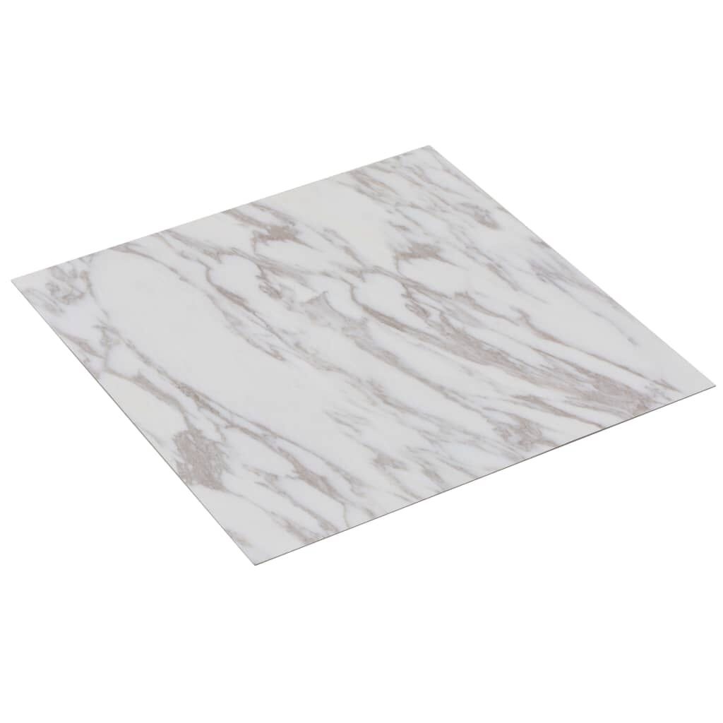 vidaXL PVC Vloerplanken Wit Marmer - 1.86m² - 35% Korting!