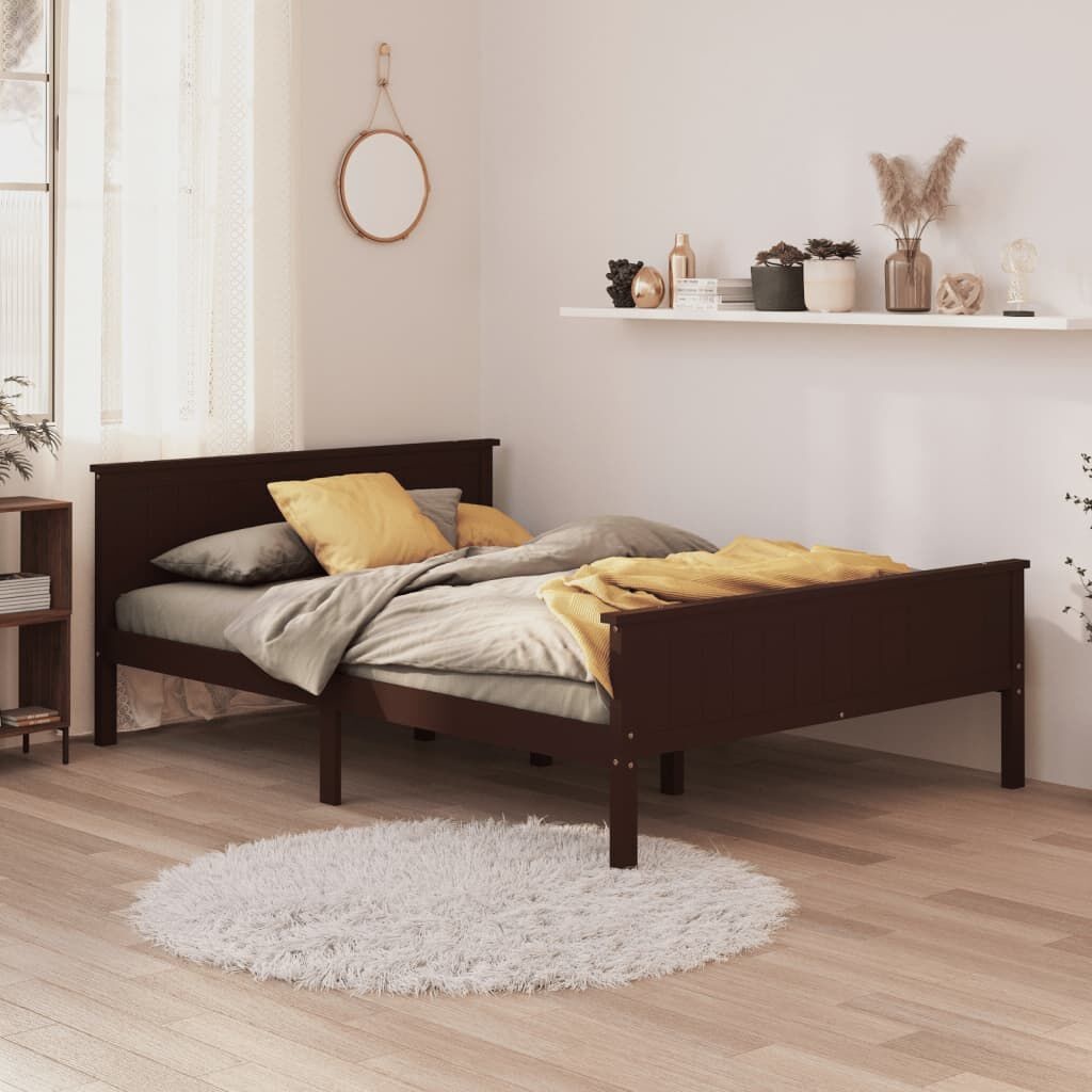 Bedframe Grenenhout 120x200cm Donkerbruin -35%