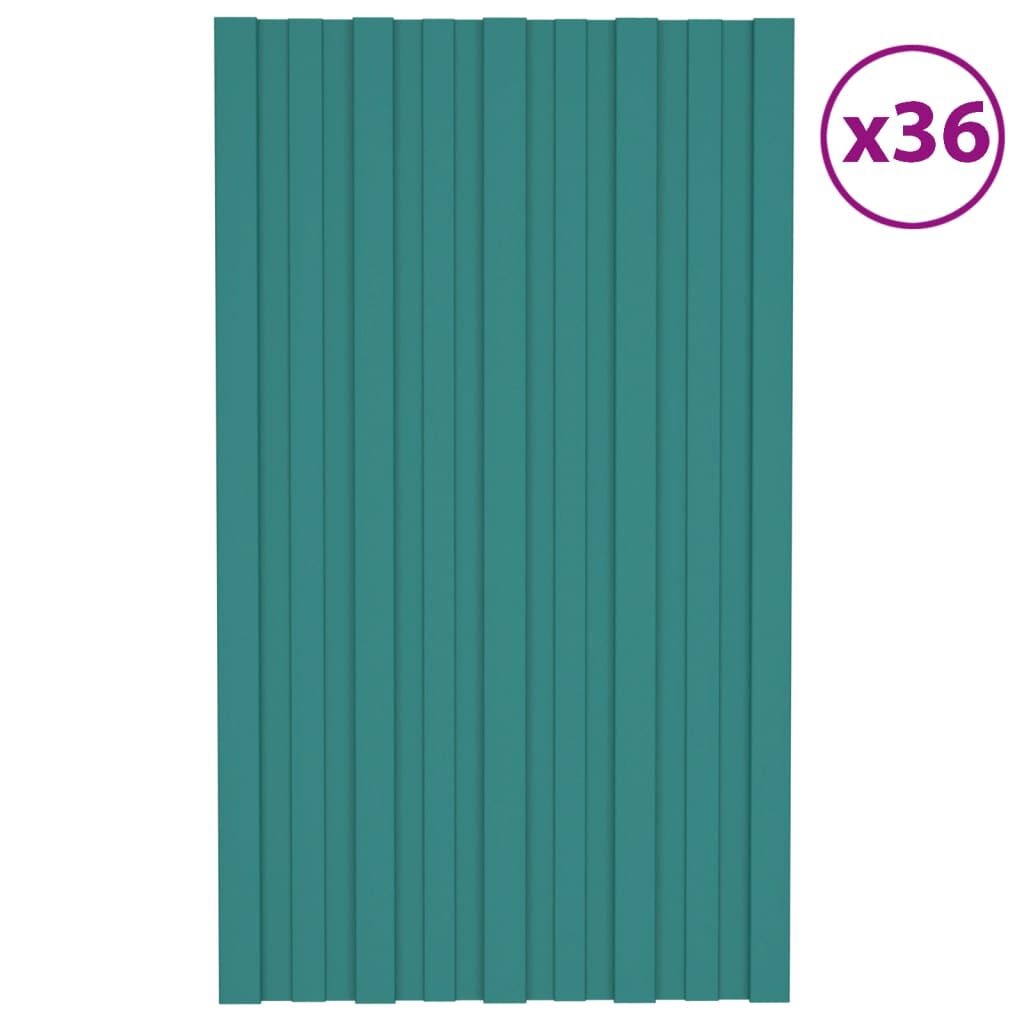 vidaXL Dakpanelen Groen 36st - Gegalvaniseerd Staal - 35% Korting!