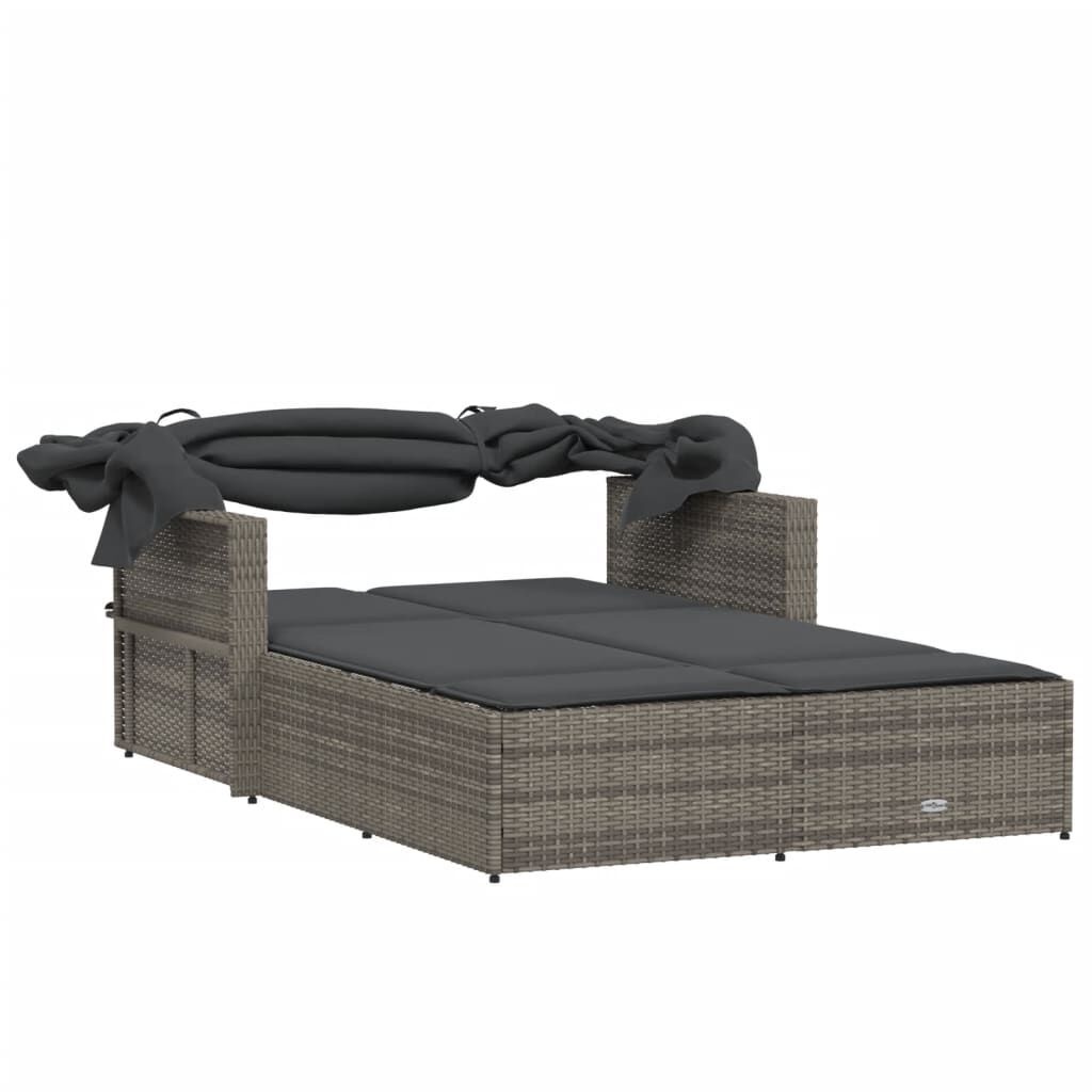 VidaXL 2-persoons Ligbed Grijs m. Luifel - 35% Korting!