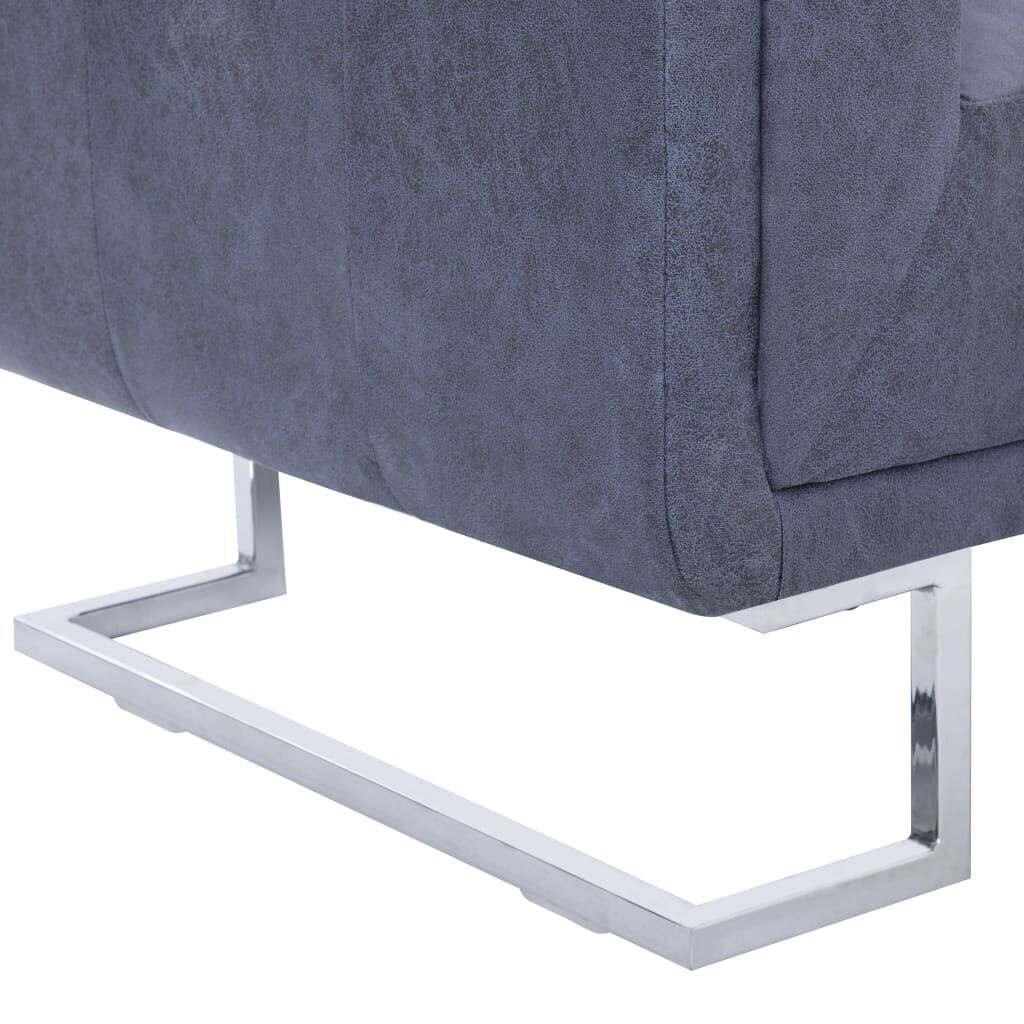 vidaXL Kubus Fauteuil Grijs Kunstsuède -35% Korting!