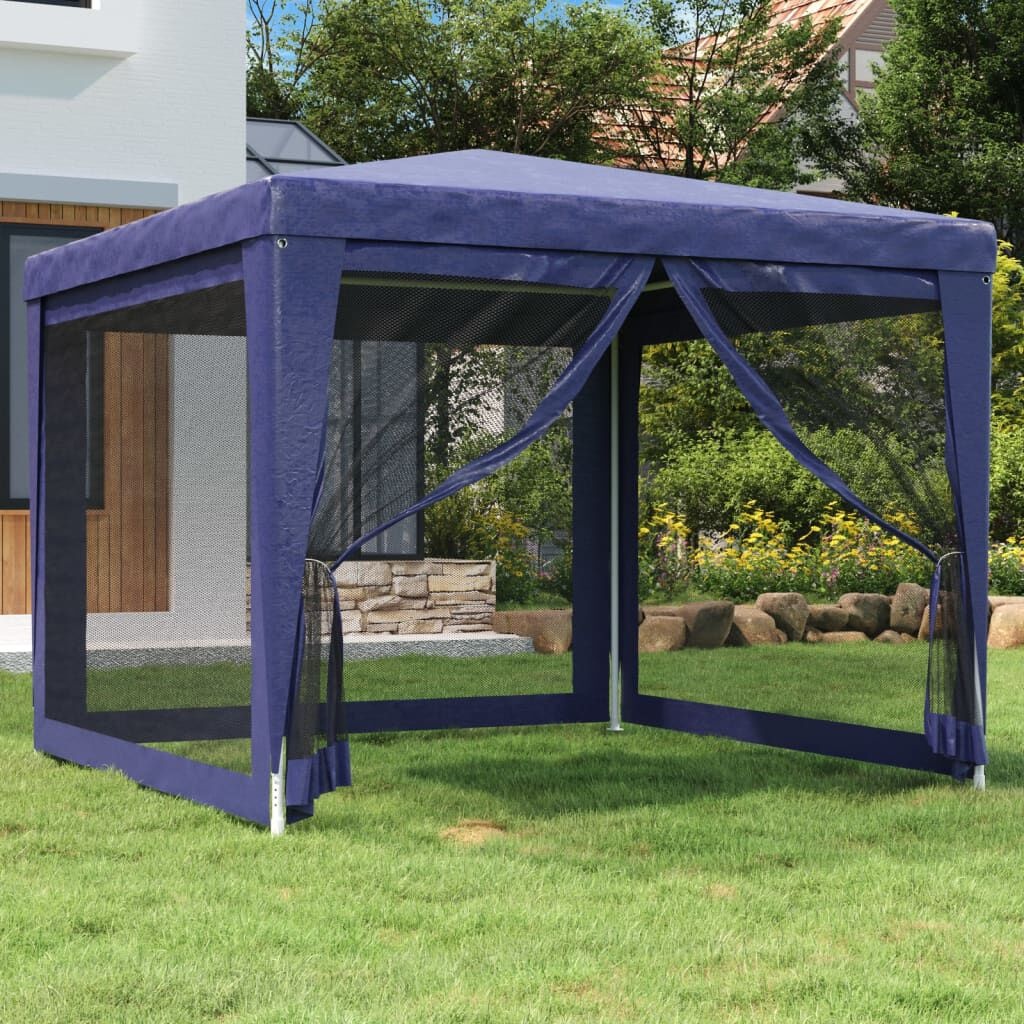 Partytent 3x3m Blauw m. Zijwanden - 35% Korting!