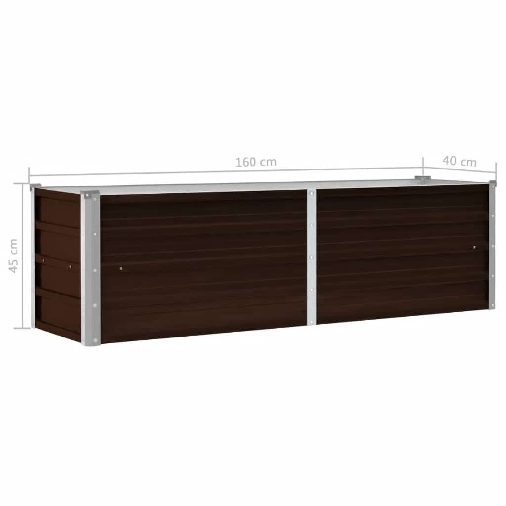 VidaXL Plantenbak Gegalvaniseerd Staal Bruin 160cm - 35% Korting!