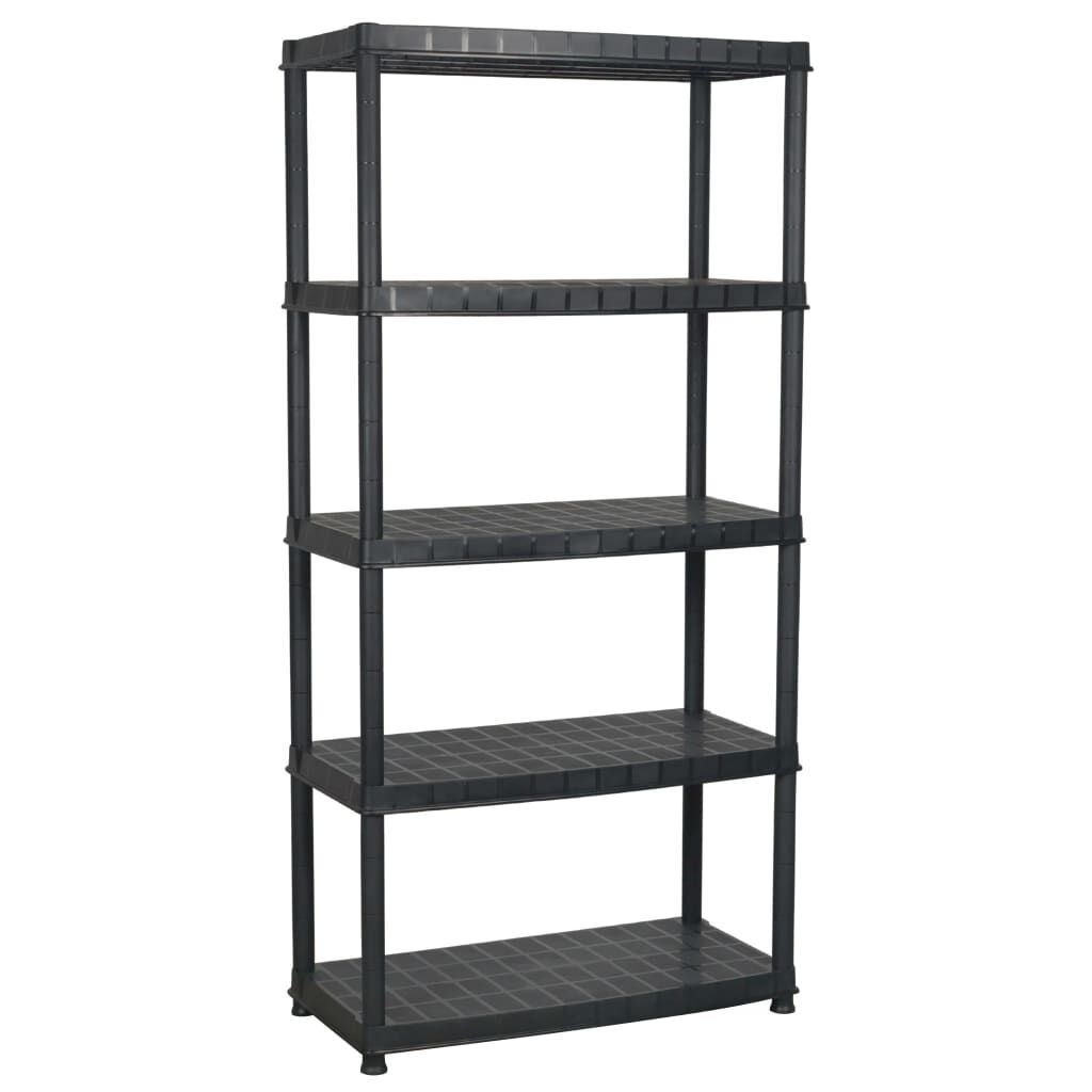 vidaXL Opbergrek Zwart - 5 Laags - 85x40x185cm - 35% Korting!