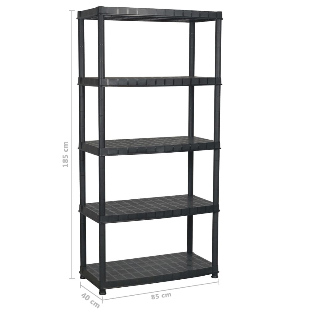 vidaXL Opbergrek Zwart - 5 Laags - 85x40x185cm - 35% Korting!