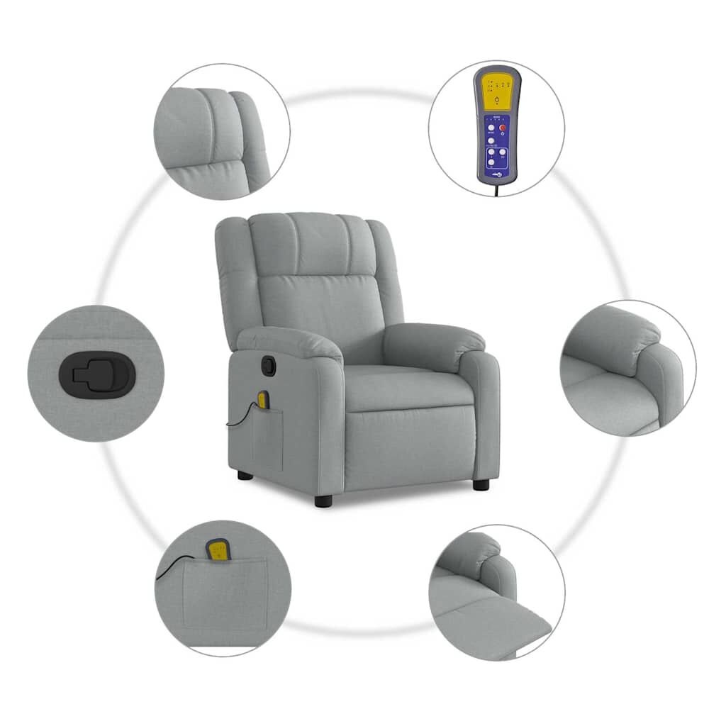 vidaXL Massagestoel Lichtgrijs - Scheurtje - 60% Korting!