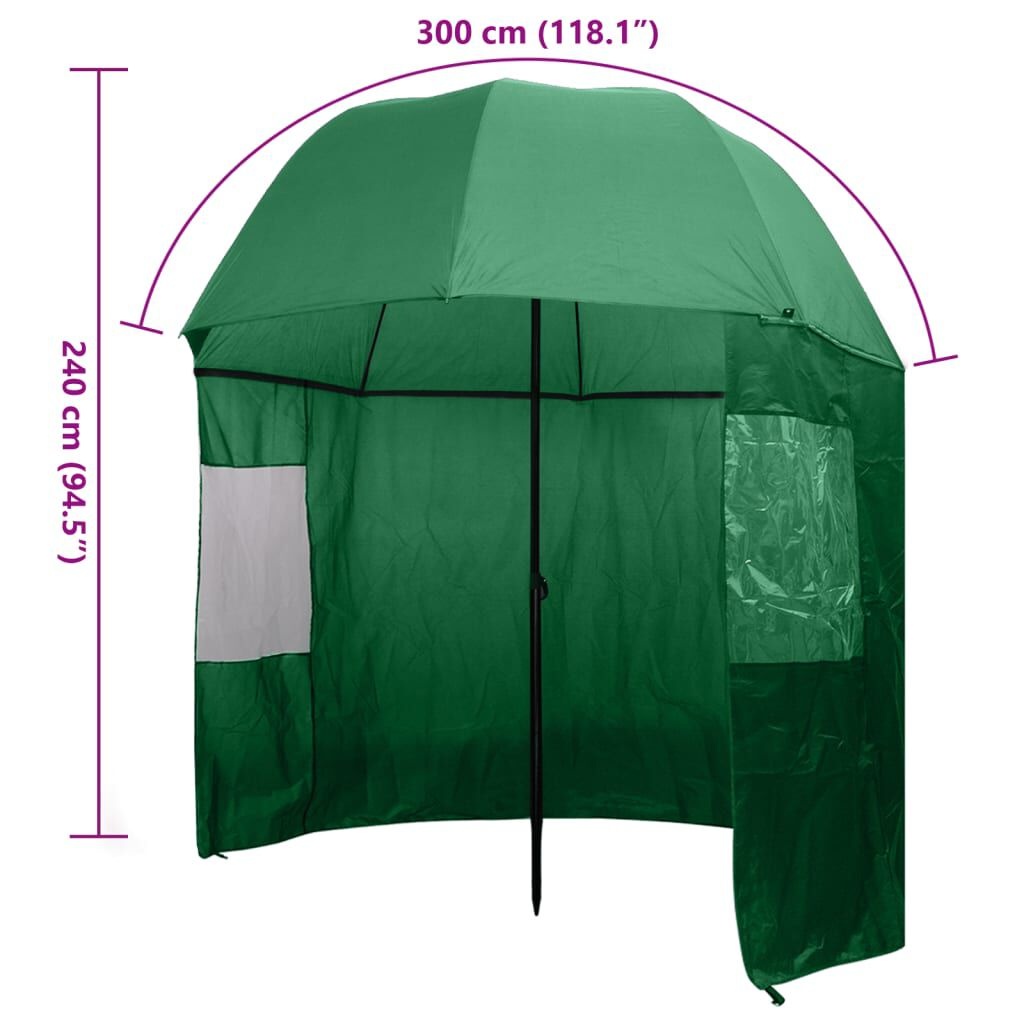 vidaXL Visparaplu Groen 300cm - Zo Goed Als Nieuw! -35%