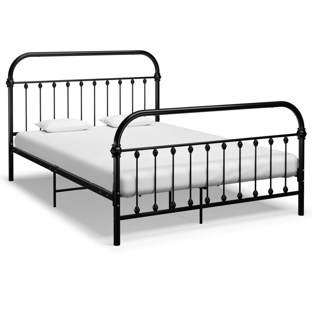 vidaXL Bedframe 120x200 Zwart - Krasjes - 55% Korting!
