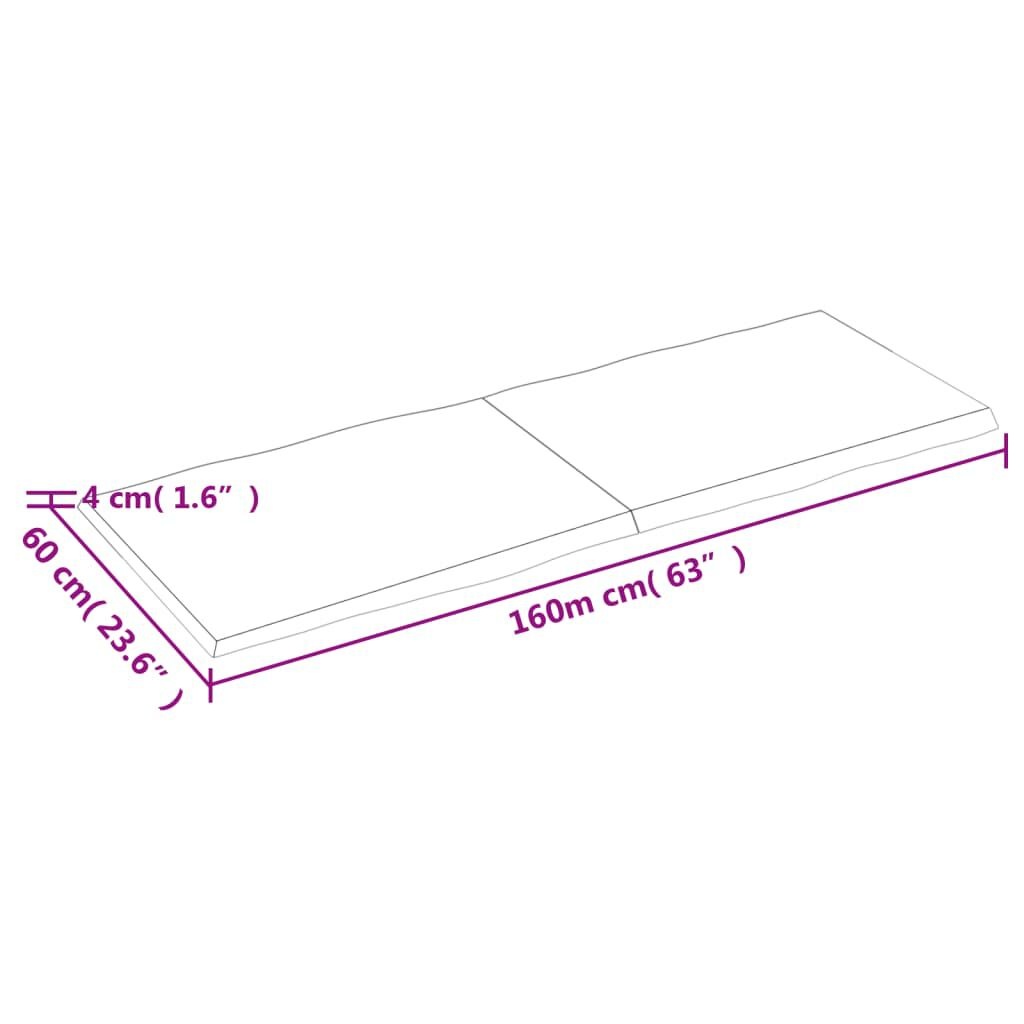 Eiken Tafelblad 160x60cm - Natuurlijke Rand - 35% Korting!