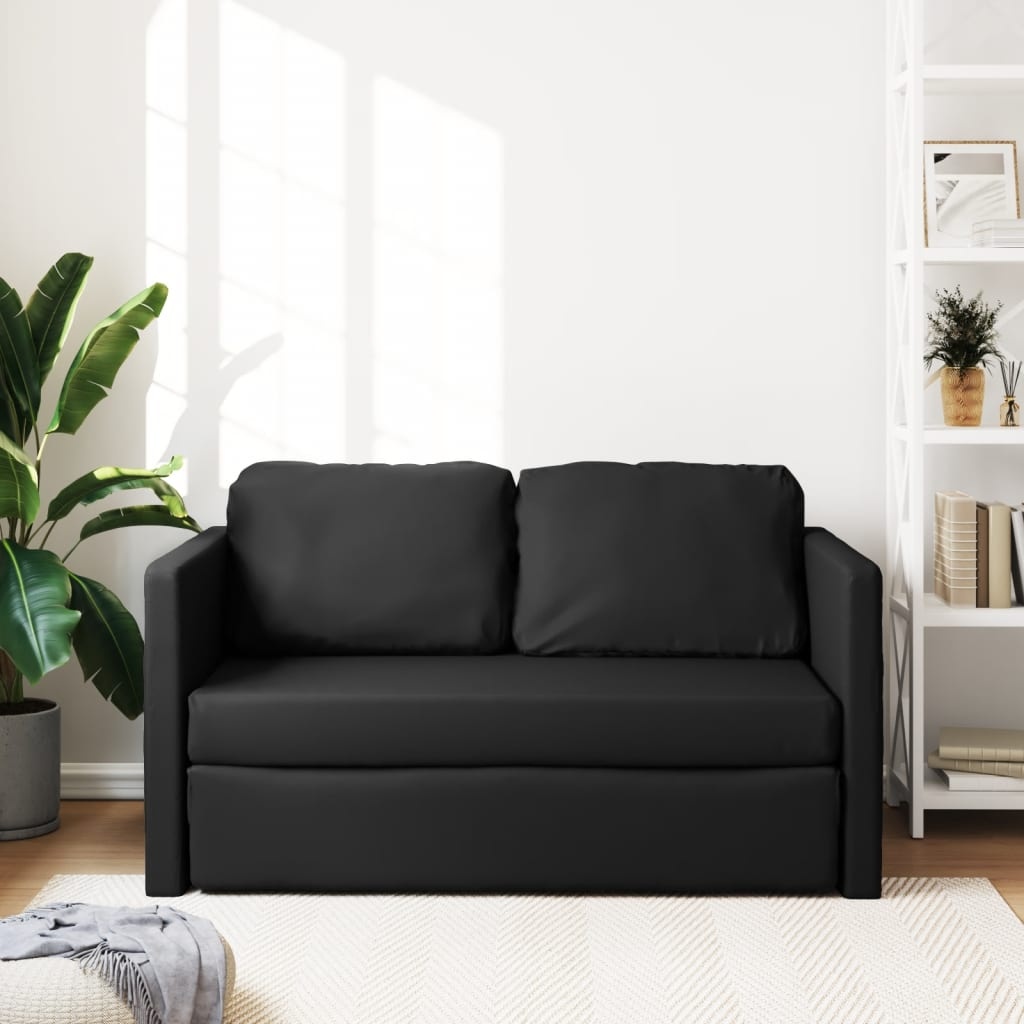 vidaXL Slaapbank 2-in-1 Kunstleer Zwart -35% Korting!