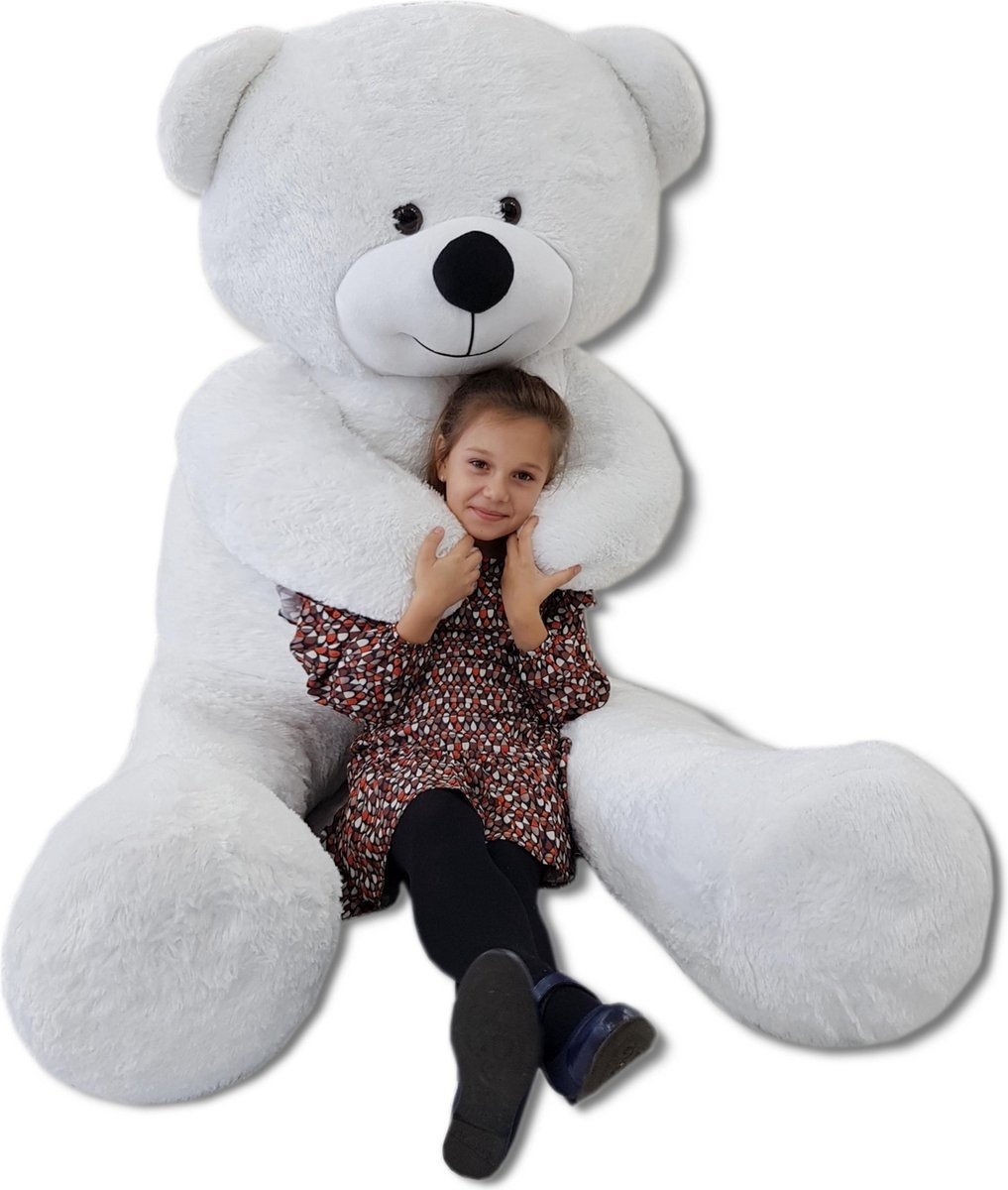XXL Knuffelbeer 220cm Wit - 55% Korting! (Vuil)