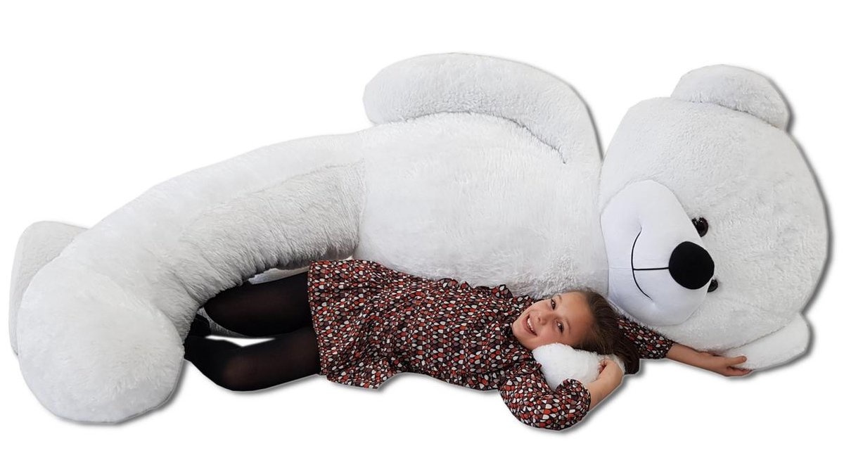 XXL Knuffelbeer 220cm Wit - 55% Korting! (Vuil)