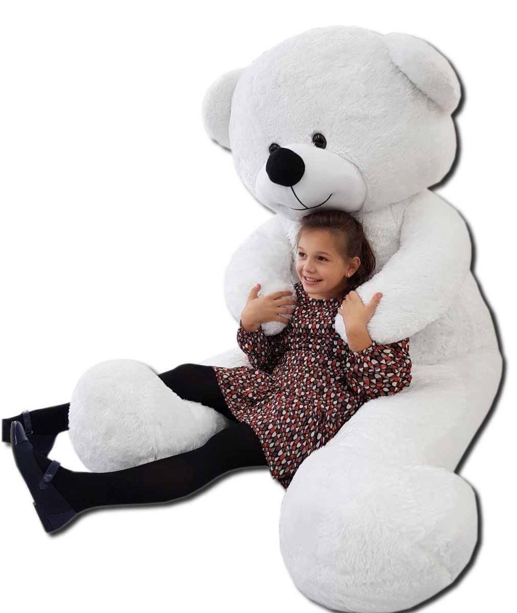 XXL Knuffelbeer 220cm Wit - 55% Korting! (Vuil)