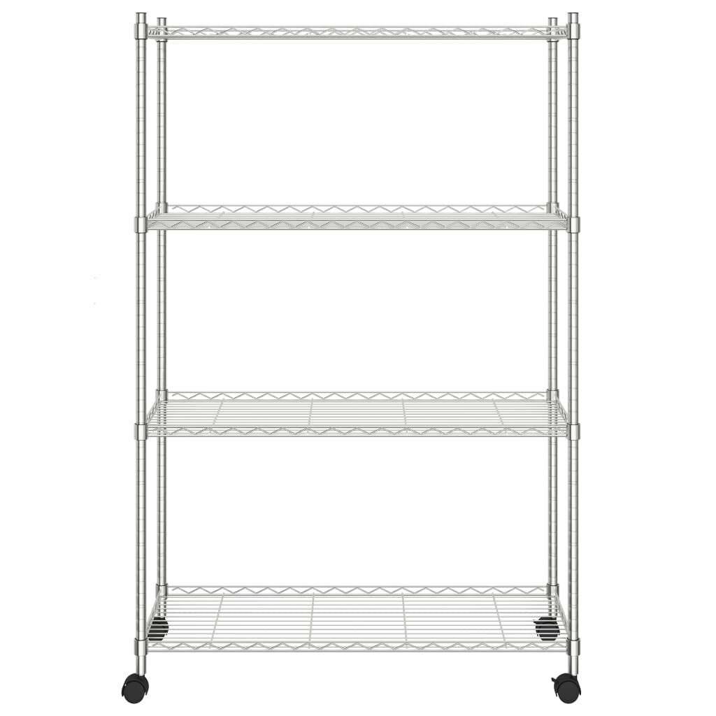 VidaXL Opbergrek Chroom, 4 Laags, 90x35x142cm - 35% Korting!