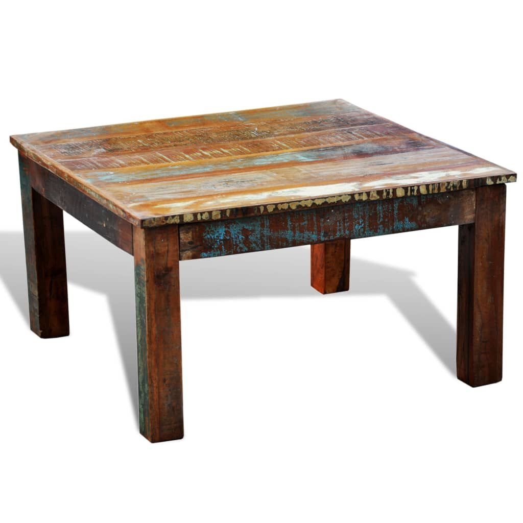 Salontafel Vierkant Gerecycled Hout 80x80 cm - 35% Korting!