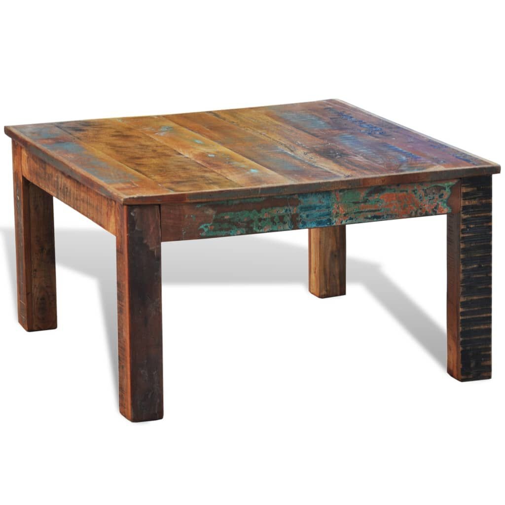 Salontafel Vierkant Gerecycled Hout 80x80 cm - 35% Korting!