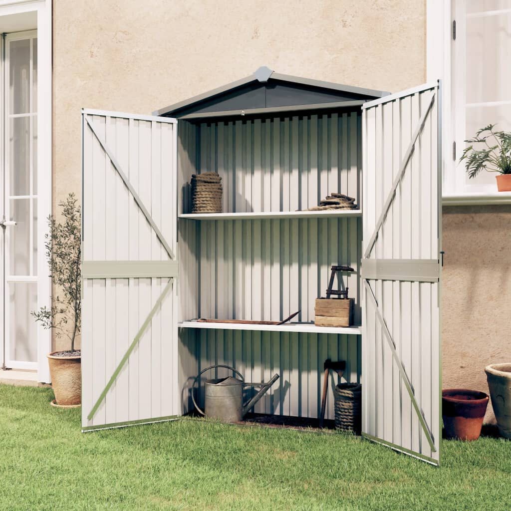 Tuinschuur gegalvaniseerd staal 116x45x175cm Grijs -35%