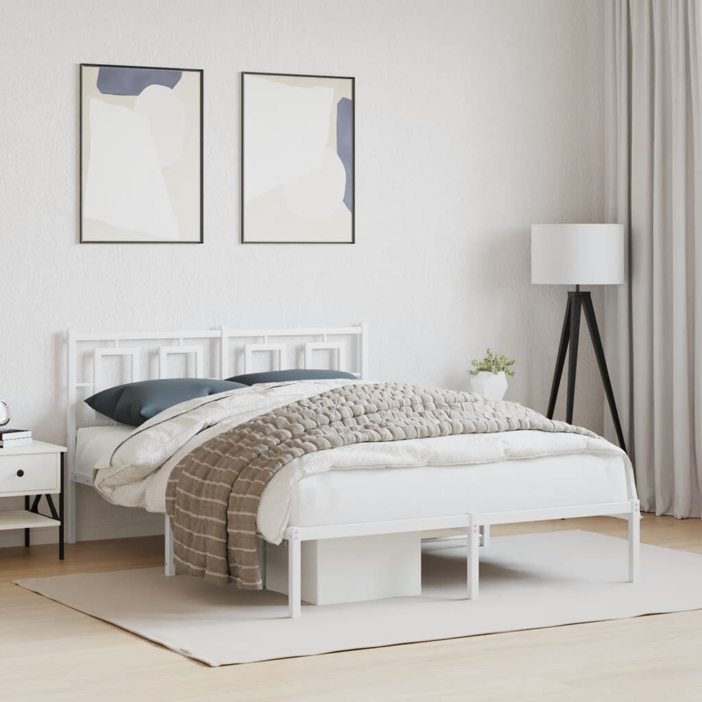 vidaXL Bedframe Wit 140x190cm - Licht Beschadigd - 55% Korting!