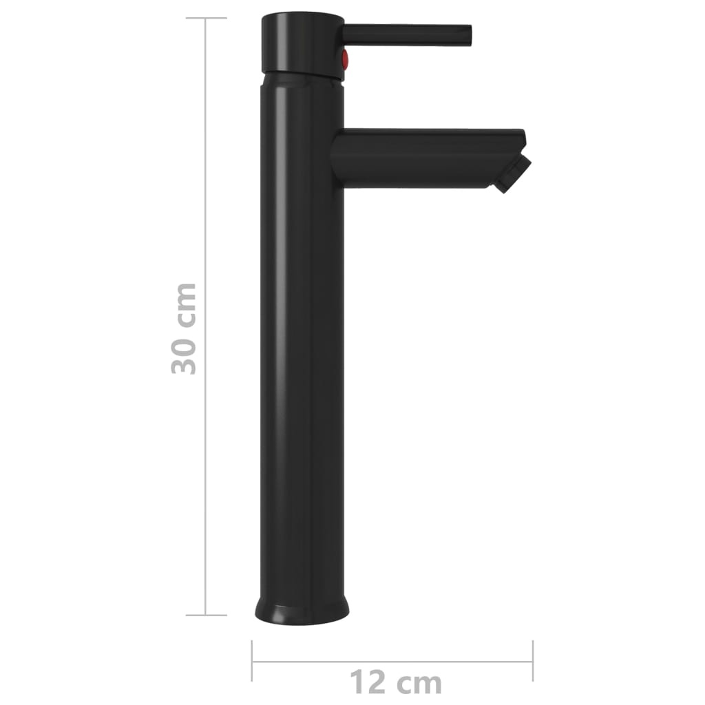 vidaXL Badkamermengkraan Zwart - 12x30cm - 35% Korting!