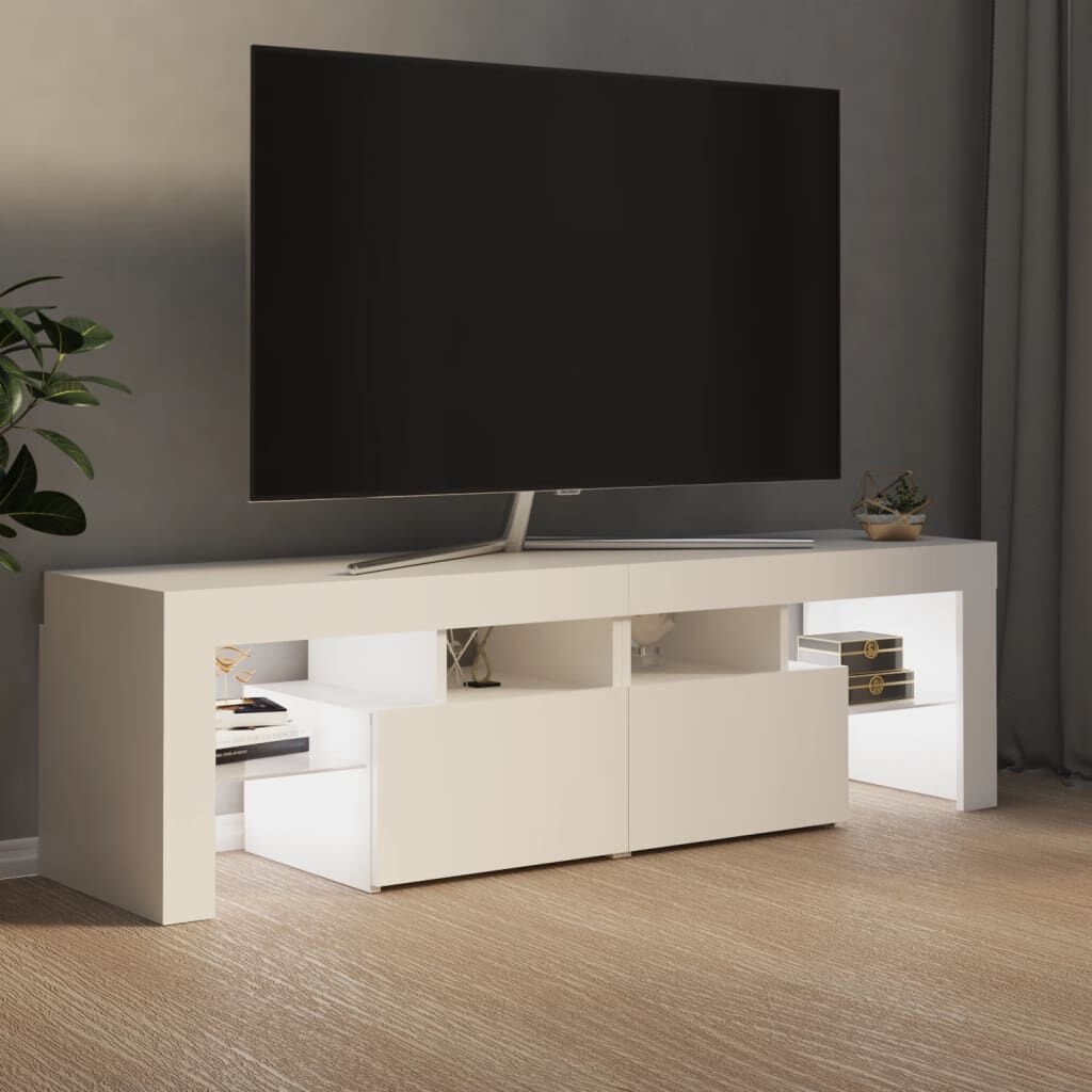 vidaXL TV Meubel Wit 140cm met LED - 35% Korting!