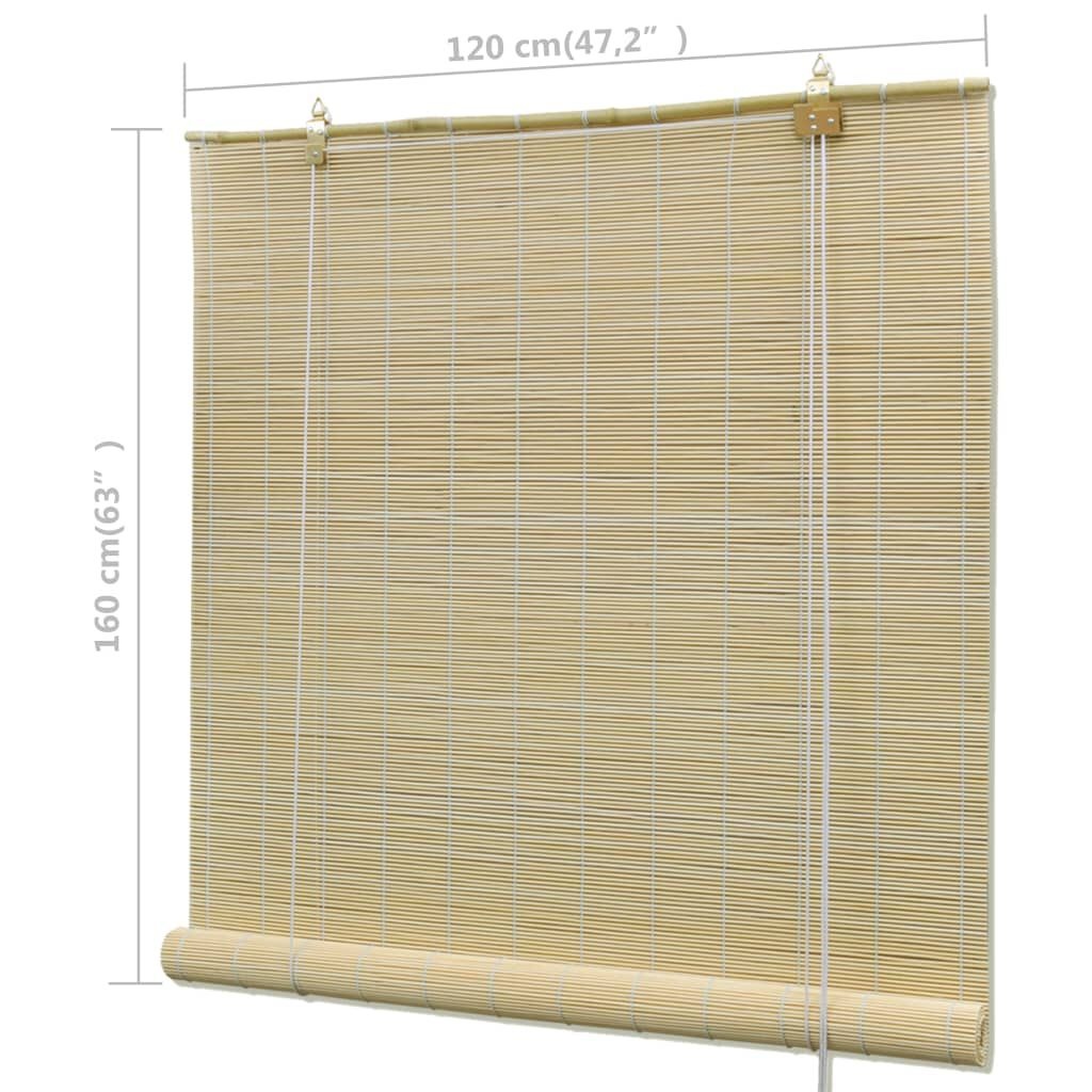vidaXL Bamboe Rolgordijn 120x160cm Naturel - 35% Korting!