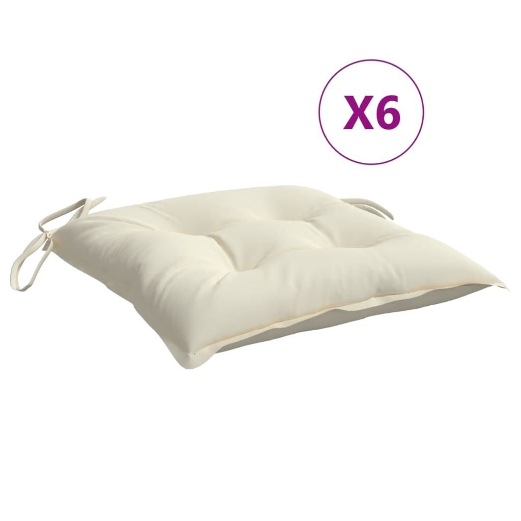 vidaXL Stoelkussens (6 st) Crèmewit - 35% Korting!