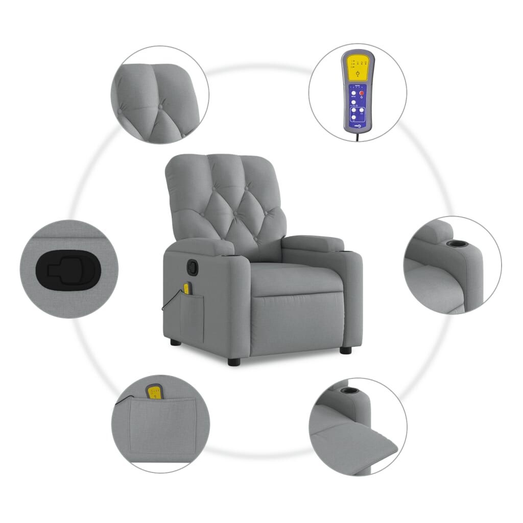 vidaXL Massagestoel Lichtgrijs - Verstelbaar & Comfortabel - 35% Korting!