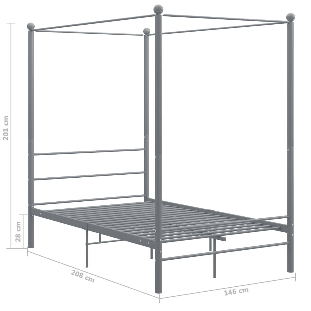 vidaXL Hemelbed 140x200 Grijs - 35% Korting!
