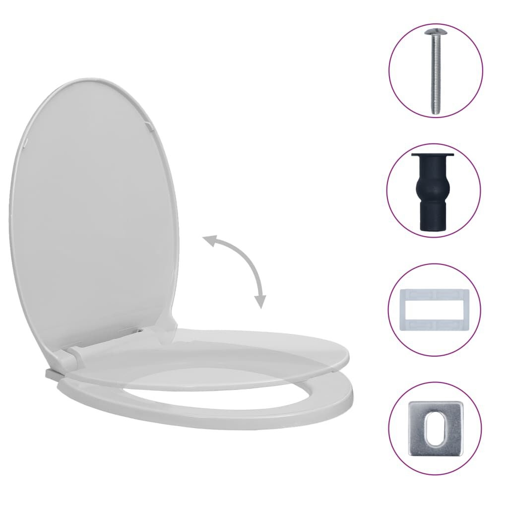 vidaXL Toiletbril Lichtgrijs Soft-Close -35%