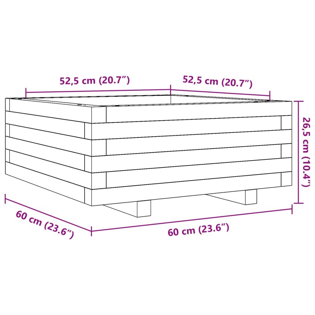 VidaXL Plantenbak Grenenhout 60x60cm - 41% Korting!