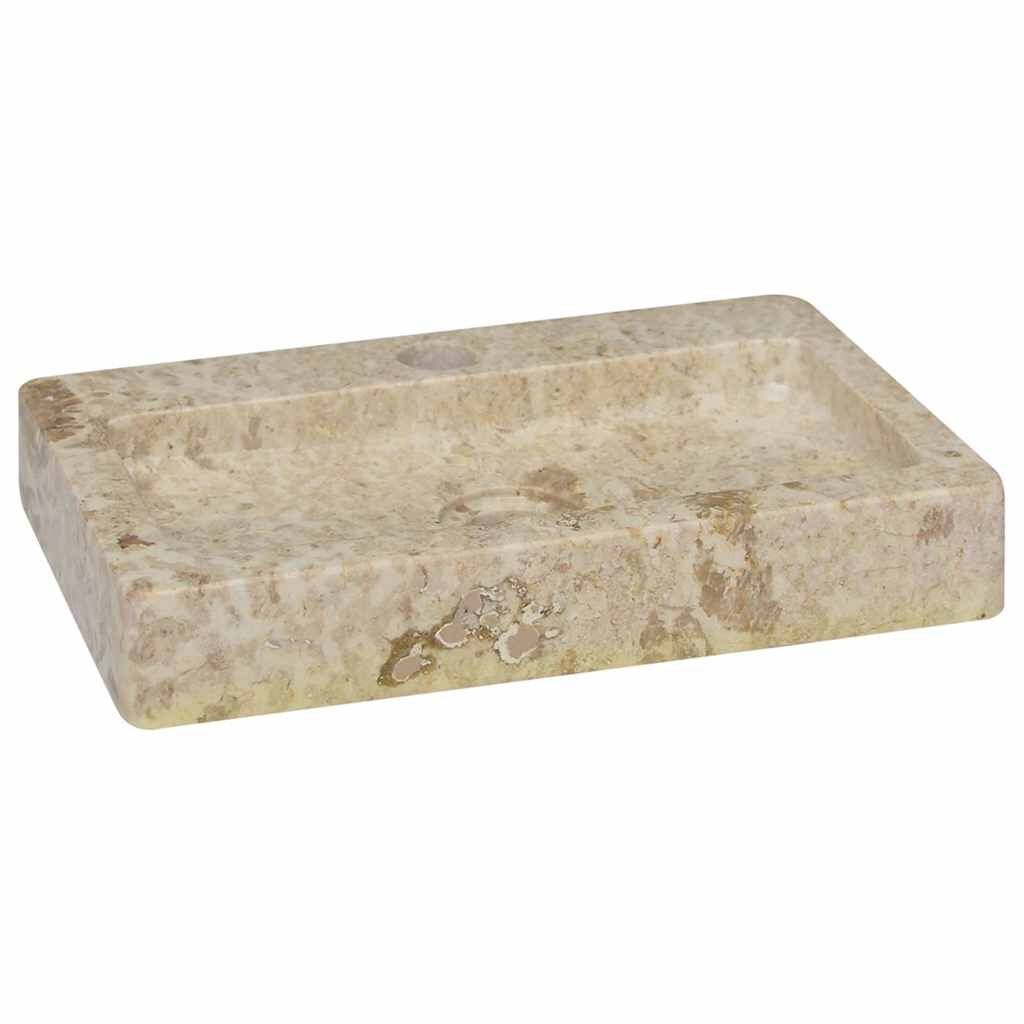 Wastafel Crème Marmer Wandmontage 38cm - 35% Korting!