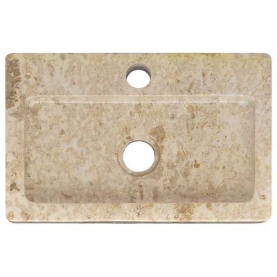Wastafel Crème Marmer Wandmontage 38cm - 35% Korting!