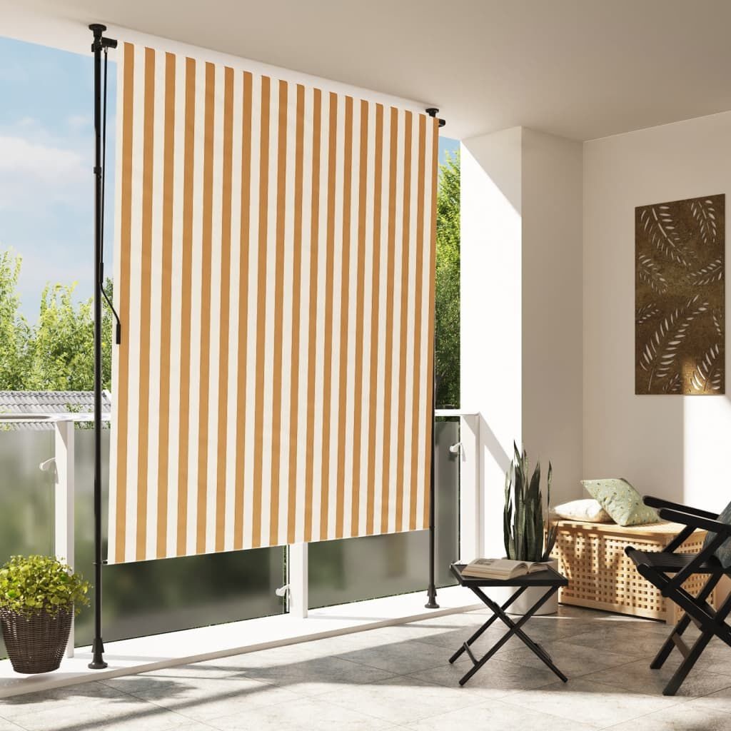 VidaXL Rolgordijn Buiten 200x270cm Oranje/Wit - 35% Korting!