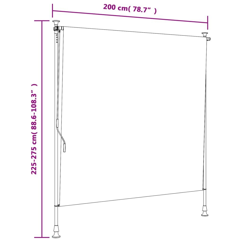 VidaXL Rolgordijn Buiten 200x270cm Oranje/Wit - 35% Korting!