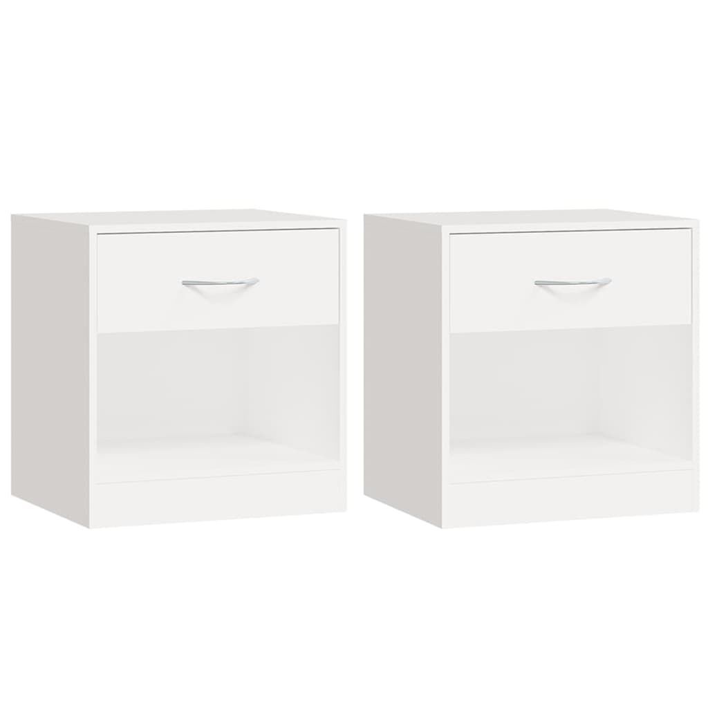 VidaXL Nachtkastjes Wit (2 st) - 35% Korting! Nieuwstaat