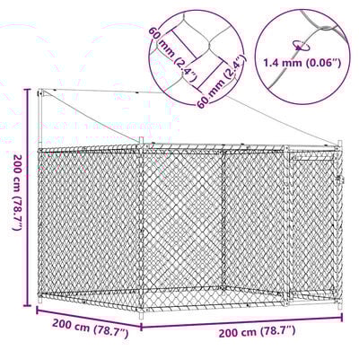 Hondenhok gegalvaniseerd staal 2x2x2m Grijs - 41% Korting!