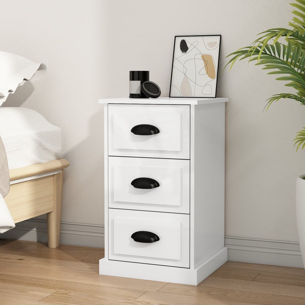 vidaXL Nachtkastje Hoogglans Wit 39x39x67cm - 41% Korting!