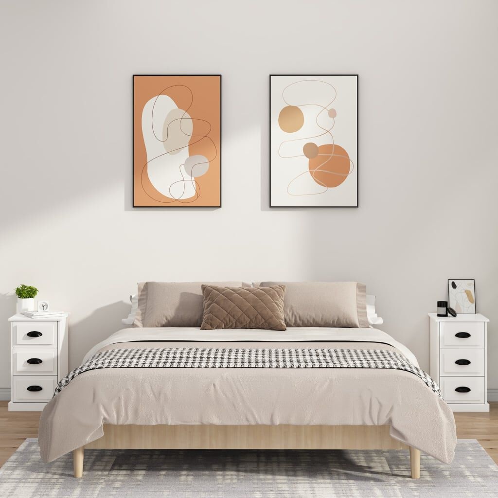 vidaXL Nachtkastje Hoogglans Wit 39x39x67cm - 41% Korting!
