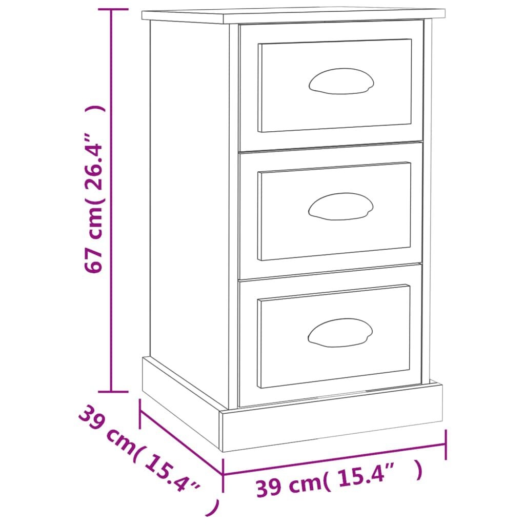 vidaXL Nachtkastje Hoogglans Wit 39x39x67cm - 41% Korting!