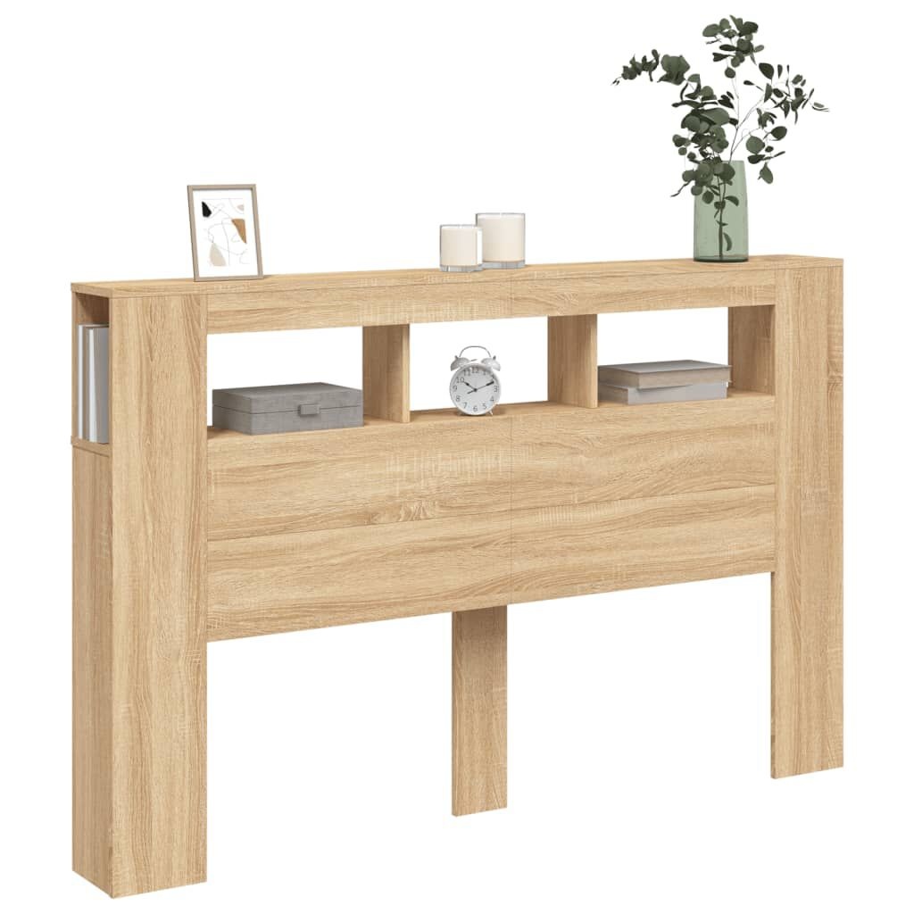 vidaXL LED Hoofdbord 160cm Sonoma Eiken - 47% Korting!
