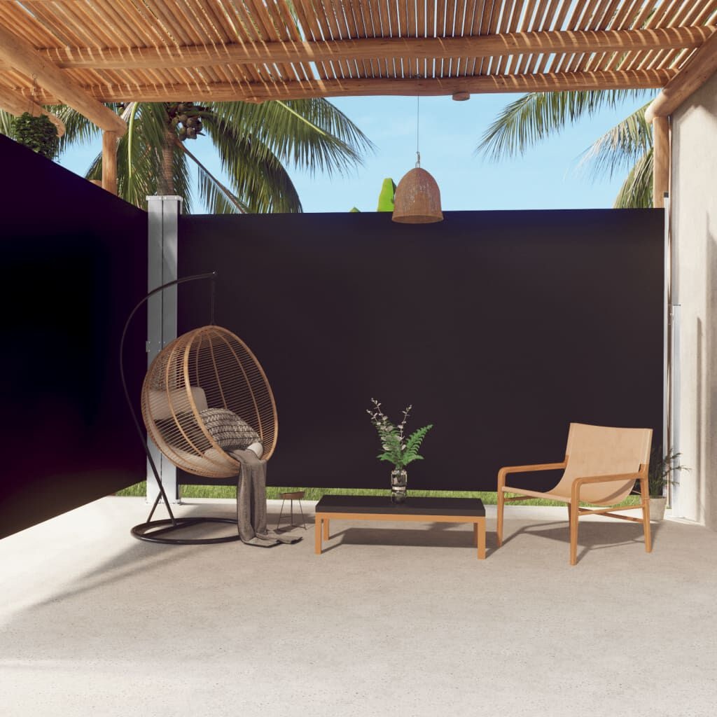 VidaXL Uittrekbaar Windscherm 220x600cm Zwart - 35% Korting!